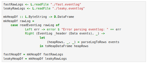 Reading eventlogs into a heap profile dataframe
